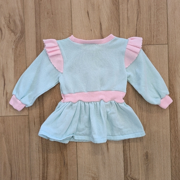 Vintage Pastel Ballet Bear Frilly Sweater - Picture 2 of 4